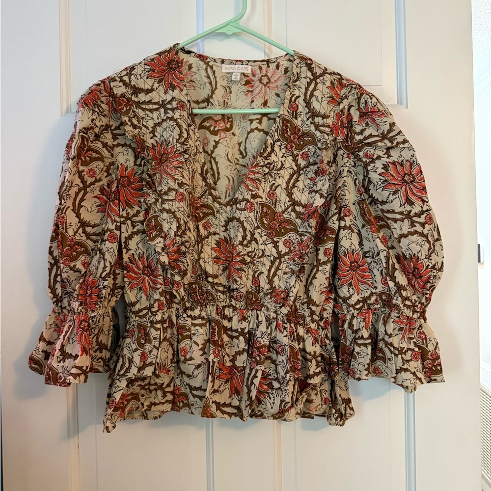 Anna Cate Floral V-Neck Blouse